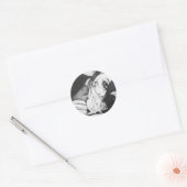 泣き叫びガールバラシュールスケッチアート ラウンドシール (封筒)