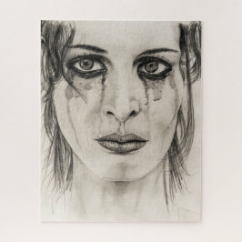 泣き叫びガール – スケッチ入り鉛筆 ジグソーパズル