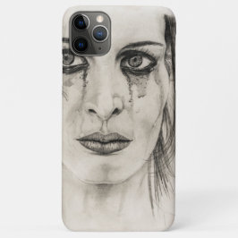 泣き叫びガール – スケッチ入り鉛筆 iPhone 11 PRO MAXケース