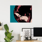 泣き叫びガール(ヴィンテージ漫画ガール) ポスター (ホームオフィス)