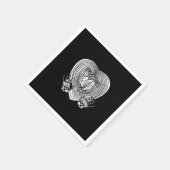 泣き叫びクラシックハート – スケルトンハンドハート スタンダードカクテルナプキン (角)