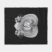 泣き叫びクラシックハート – スケルトンハンドハート フリースブランケット (正面(横))