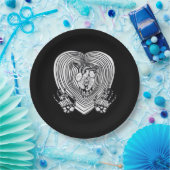 泣き叫びクラシックハート – スケルトンハンドハート ペーパープレート (パーティー)