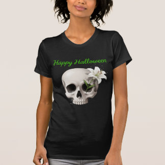 泣き叫びスカルとリリーハロウィーン Tシャツ