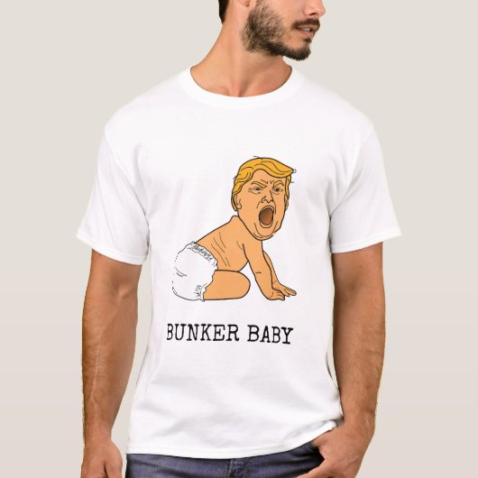 泣き叫びドおもしろいナルドトランプバンカーベビー Tシャツ (正面)