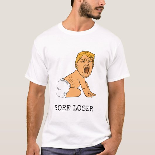 泣き叫びドおもしろいナルドトランプ痛敗者 Tシャツ (正面)