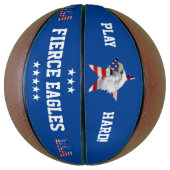 泣き叫びハゲ・イーグル、アメリカ国旗、スター バスケットボール (縦)