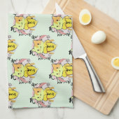 泣き叫びバナナキャットパターン キッチンタオル (四つ折り)