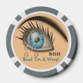 泣き叫びパーソナライズされた眼 ポーカーチップ (裏面)