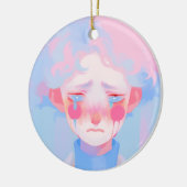 泣き叫びピエロ セラミックオーナメント (左)