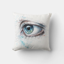 泣き叫びブルーアイ(悲しみ、悔やみや弔慰、うつ病) クッション
