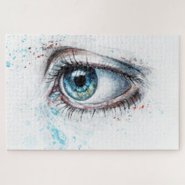 泣き叫びブルーアイ(悲しみ、悔やみや弔慰、うつ病) ジグソーパズル