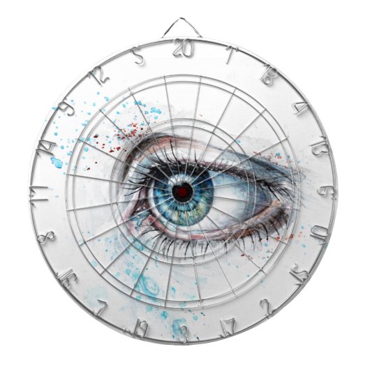 泣き叫びブルーアイ(悲しみ、悔やみや弔慰、うつ病) ダーツボード (正面)