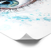 泣き叫びブルーアイ(悲しみ、悔やみや弔慰、うつ病) ポスター (角)