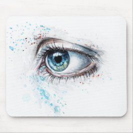 泣き叫びブルーアイ(悲しみ、悔やみや弔慰、うつ病) マウスパッド