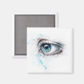 泣き叫びブルーアイ(悲しみ、悔やみや弔慰、うつ病) マグネット (正面/裏面)