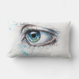 泣き叫びブルーアイ(悲しみ、悔やみや弔慰、うつ病) ランバークッション