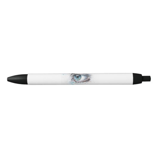 泣き叫びブルーアイ(悲しみ、悔やみや弔慰、うつ病) 黒ボールペン (正面)