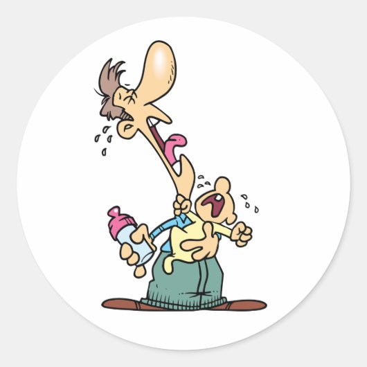 泣き叫びベビーシールを持つ人 ラウンドシール (正面)