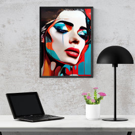 泣き叫び女性ポップ・アートの芸術 ポスター