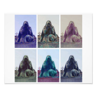 泣き叫び女性 – 白 フォトプリント           