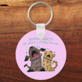 泣き叫び犬と猫 – 何という泣き叫びの恥 キーホルダー (正面)