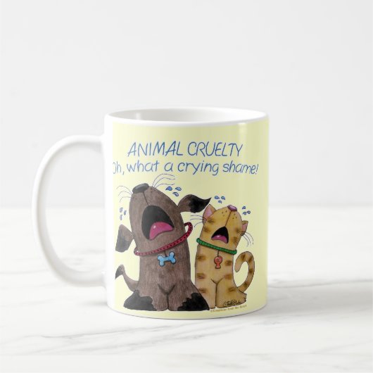 泣き叫び犬と猫 – 何という泣き叫びの恥 コーヒーマグカップ (左)