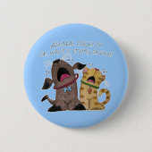 泣き叫び犬と猫 – 何という泣き叫びの恥 缶バッジ (正面)
