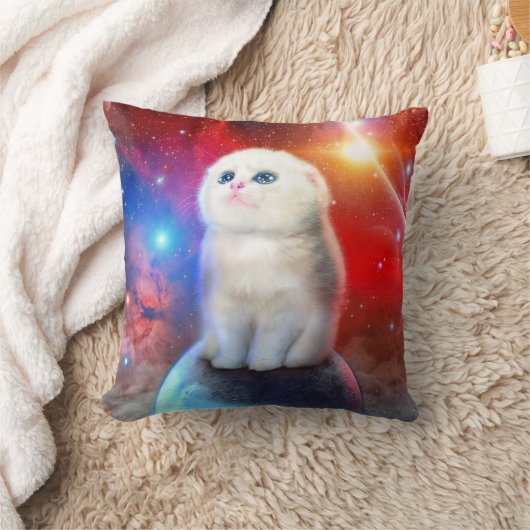 泣き叫び猫の宇宙 クッション (ブランケット)
