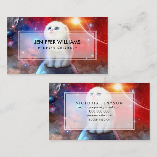 泣き叫び猫の宇宙 名刺 (正面/裏面)