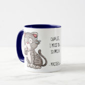 ""泣き叫び猫を恋しく思ってカスタムな文字は襲います マグカップ (正面左)