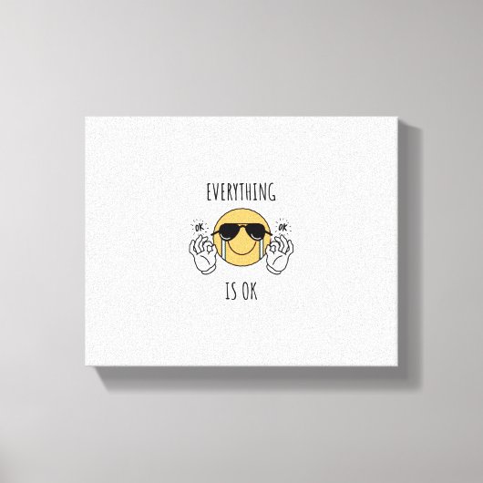 泣き叫び絵文字と幸せな顔 キャンバスプリント (正面)