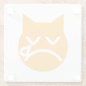 泣き叫び絵文字 ガラスコースター (裏面)