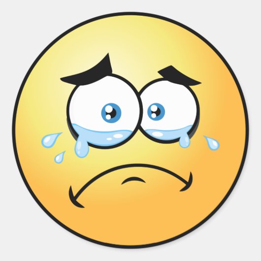 泣き叫び絵文字（小） ラウンドシール (正面)