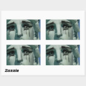 泣き叫び自由の女神 長方形シール (シート)