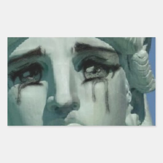 泣き叫び自由の女神 長方形シール (正面)