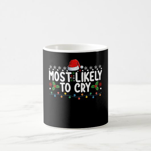 泣き虫認定クリスマス家族の休日 コーヒーマグカップ (中央)