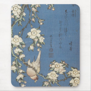 泣くさくらんぼとブルフィンチ北斎1834年Moussep マウスパッド