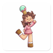 泣くちびキャラとアイスクリームコーン