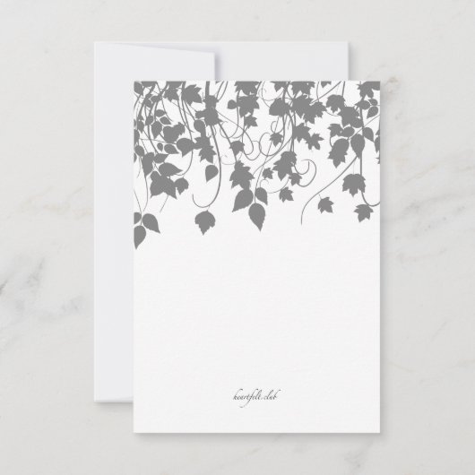 泣くつる植物の死別のサンキューカード サンキューカード (裏面)