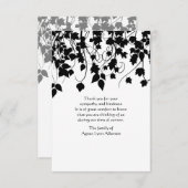 泣くつる植物の死別のサンキューカード サンキューカード (正面/裏面)