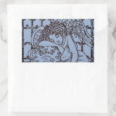 泣くガーディアンエンジェル墓地モーニング悔やみや弔慰 長方形シール (バッグ)