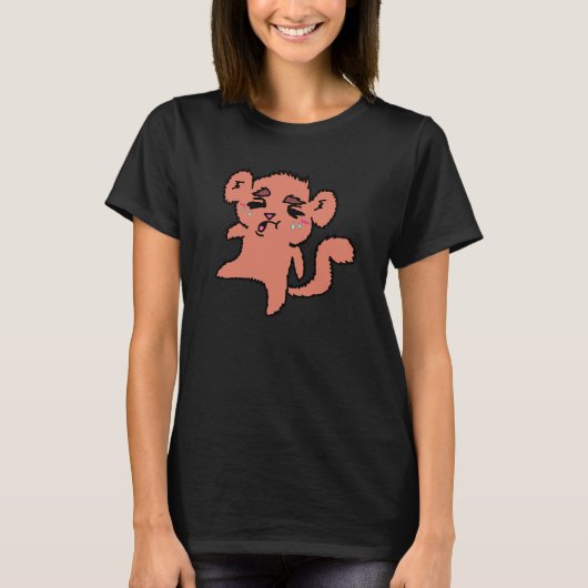 泣くサル 女性用シャツ Tシャツ (正面)