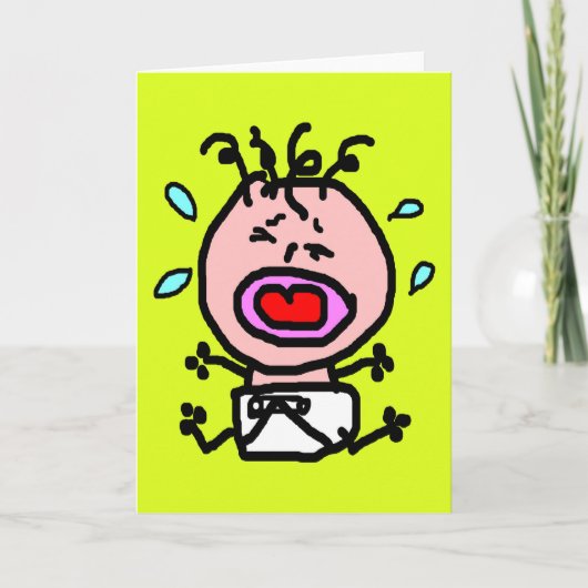 泣くベビーかわいい泣き叫びベビー妊娠を期待 案内状 (正面)