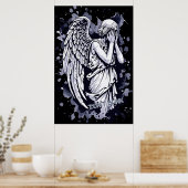 泣く天使の彫刻 – スプラッシュ付き1 ポスター (キッチン)