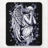 泣く天使の彫刻 – スプラッシュ付き1 マウスパッド (正面)