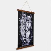 泣く天使の彫刻 – スプラッシュ付き1 吊り下げ型タペストリー (傾斜あり)