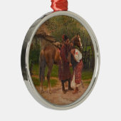 泣く女の子を持つウクライナ語Kozak メタルオーナメント (右)