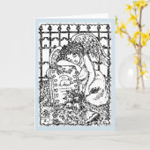 泣く守護天使　哀悼カード（無地） カード (黄色い花)