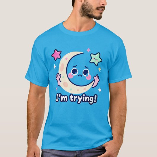 泣く月 - 試みているコンセプト Tシャツ (正面)